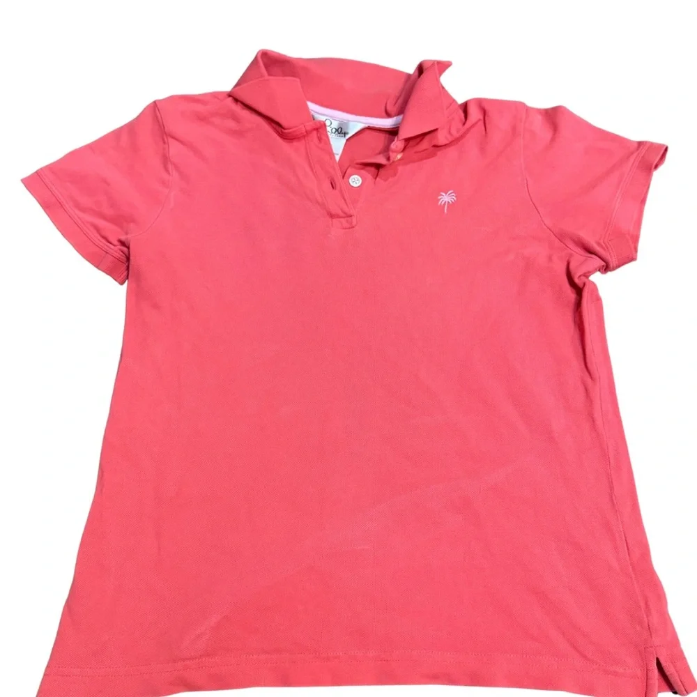 Lilly Pulitzer Pink Golf Polo Womens L Pima Cotton ResortWear Tennis Chic Preppy